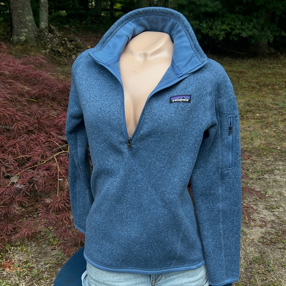 Patagonia Steel Blue Fleece Jacket- 1/4 Zip Better Sweater Fleece- Small